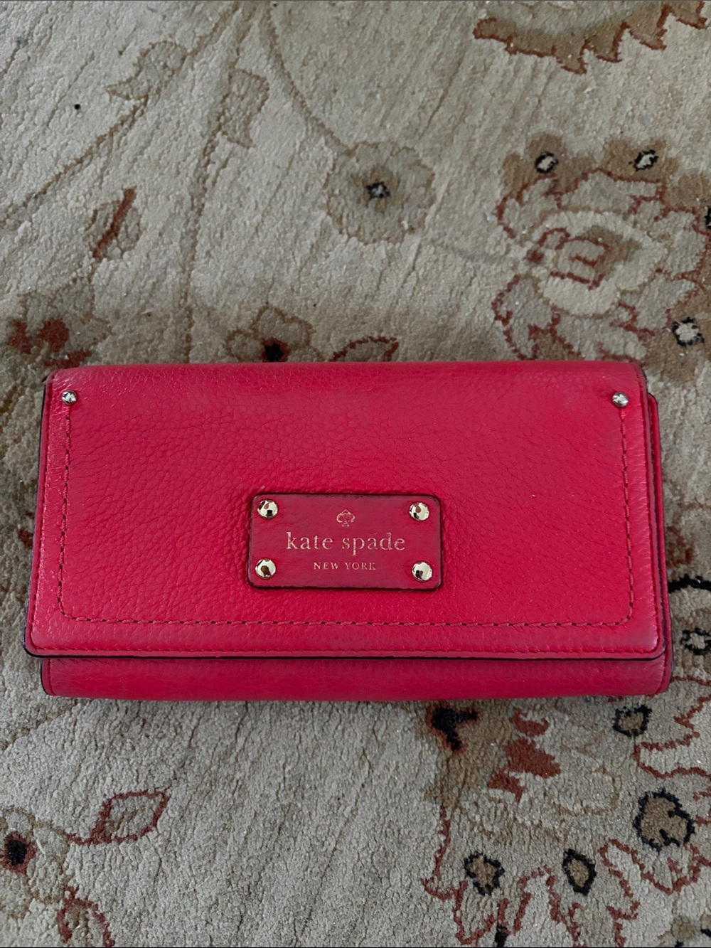 kate spade Red Leather Wallet - Signature Logo